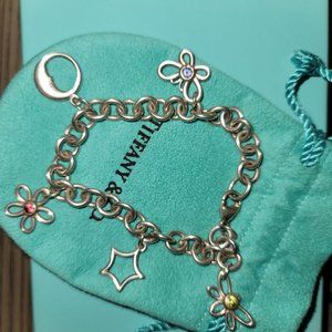 Tiffany and Co. vintage moon star flower butterfly charm bracelet